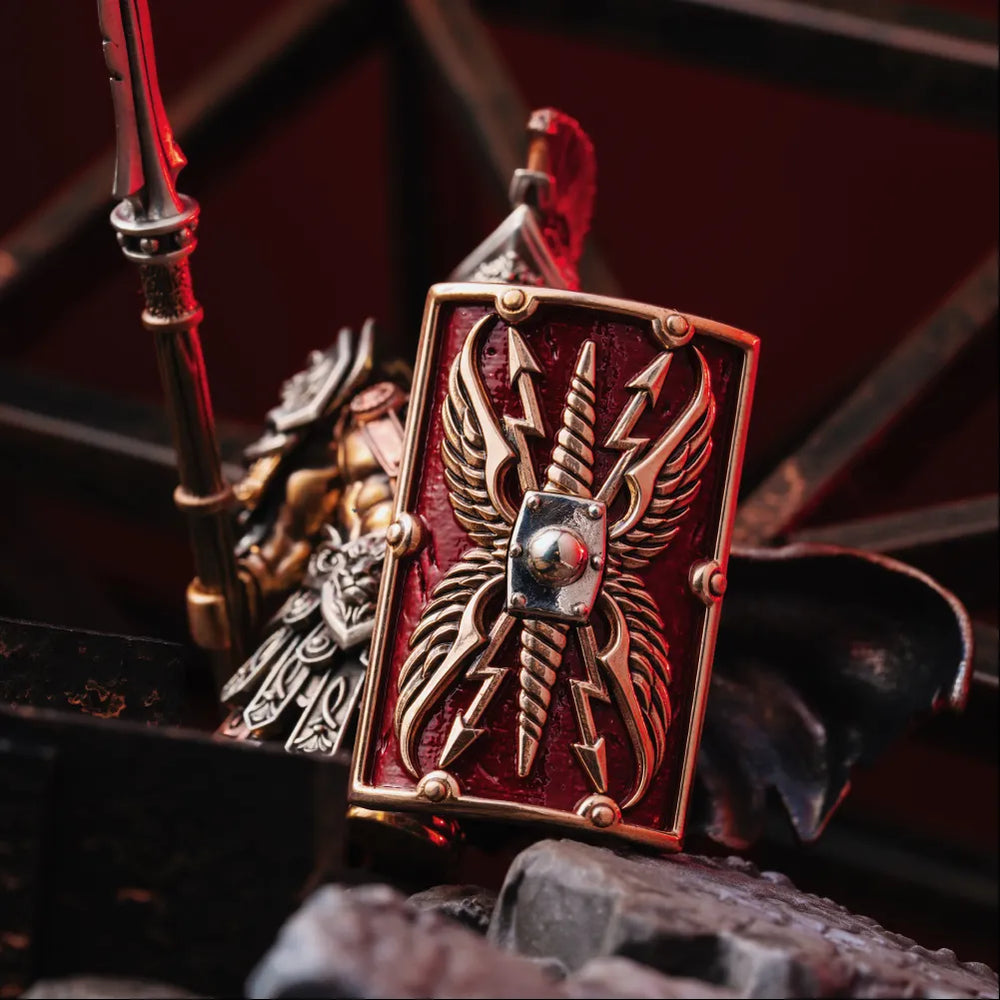Aegis of Jupiter shield with a winged emblem and red panel