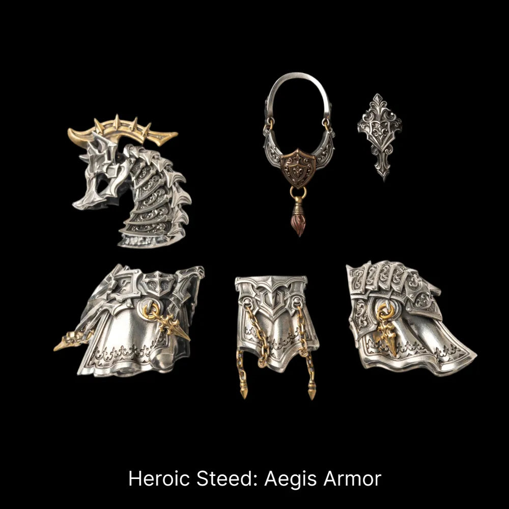 Heroic Steed Aegis Armor in White Bronze and Brass - detail view 19