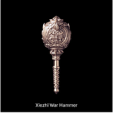 Xiezhi War Hammer with a sculpted circular head against black
