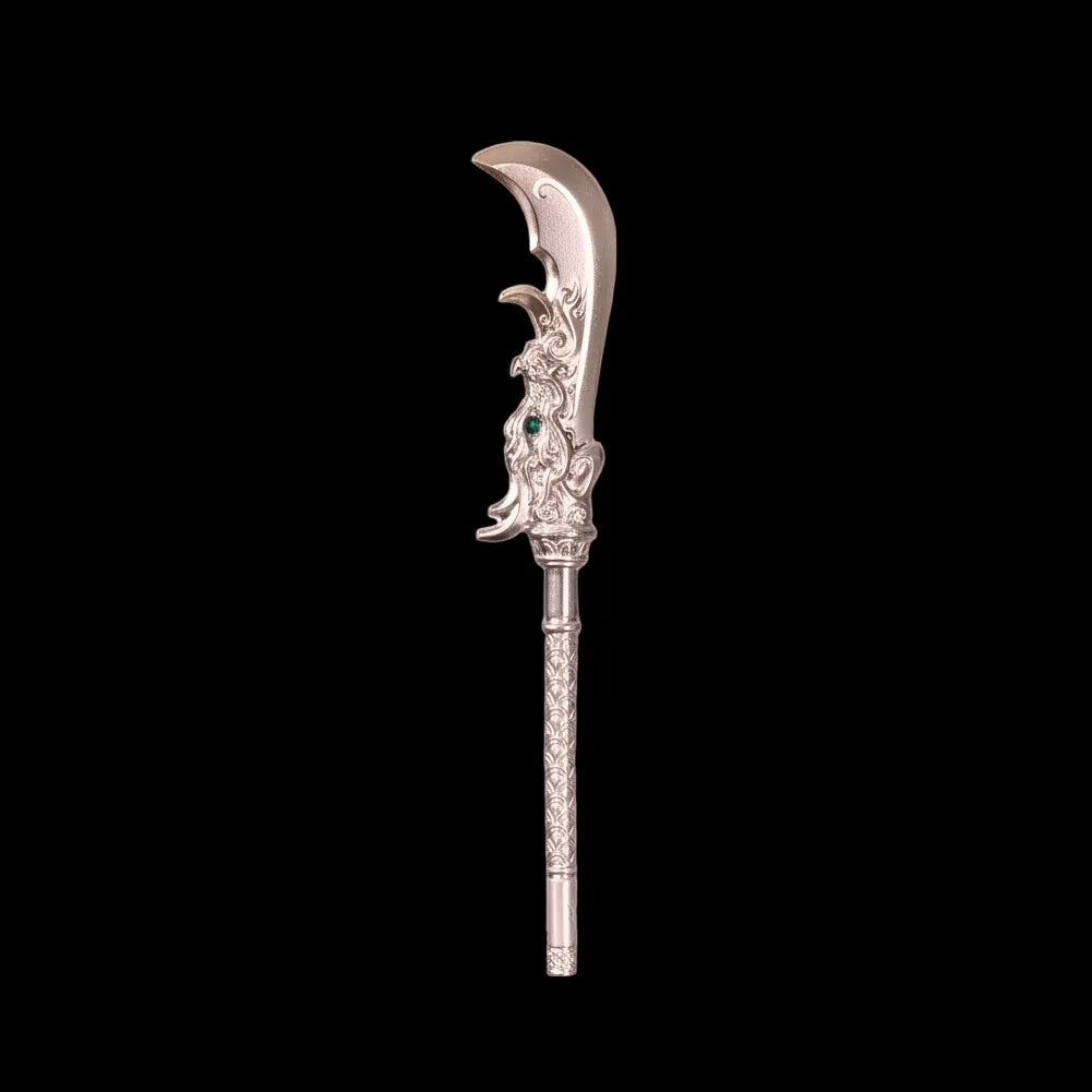 Green Dragon Crescent Blade against a black background