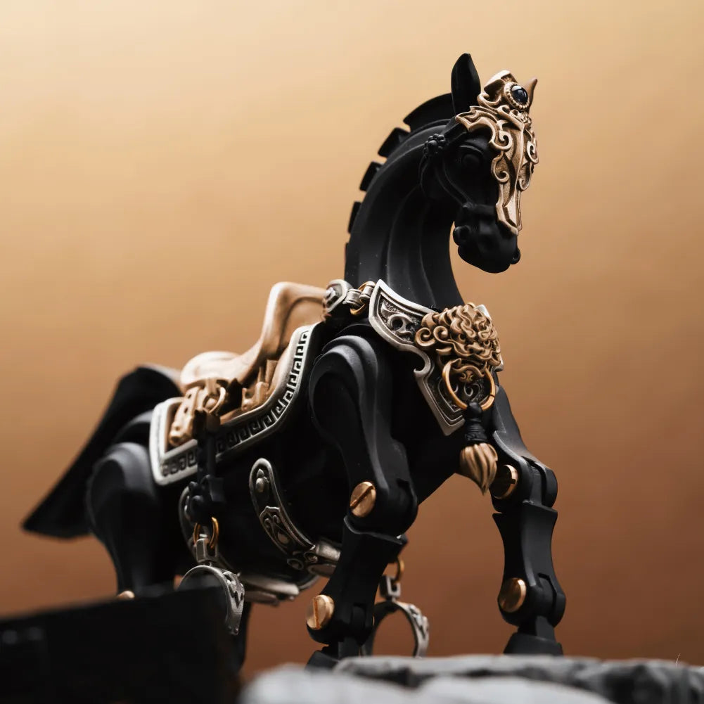 Heroic Steed figure rearing against a warm background