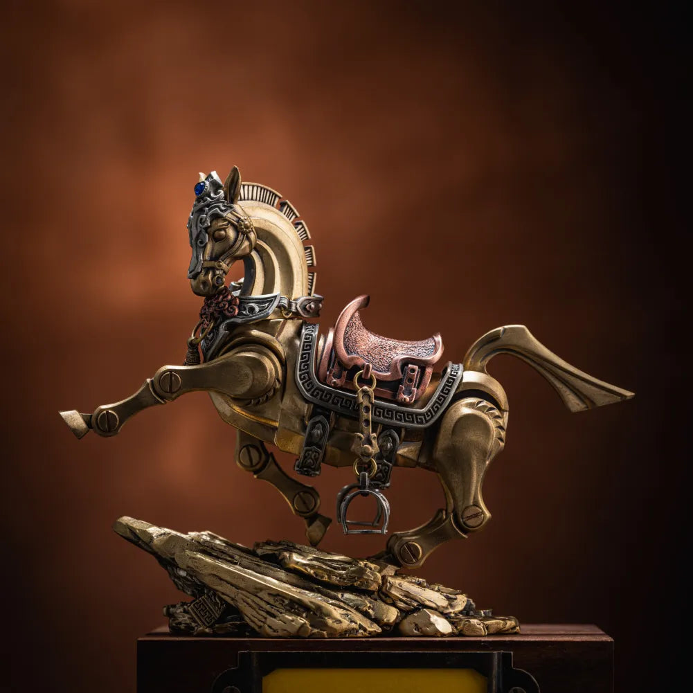Brass With White Bronze With Copper Heroic Steed Details 06