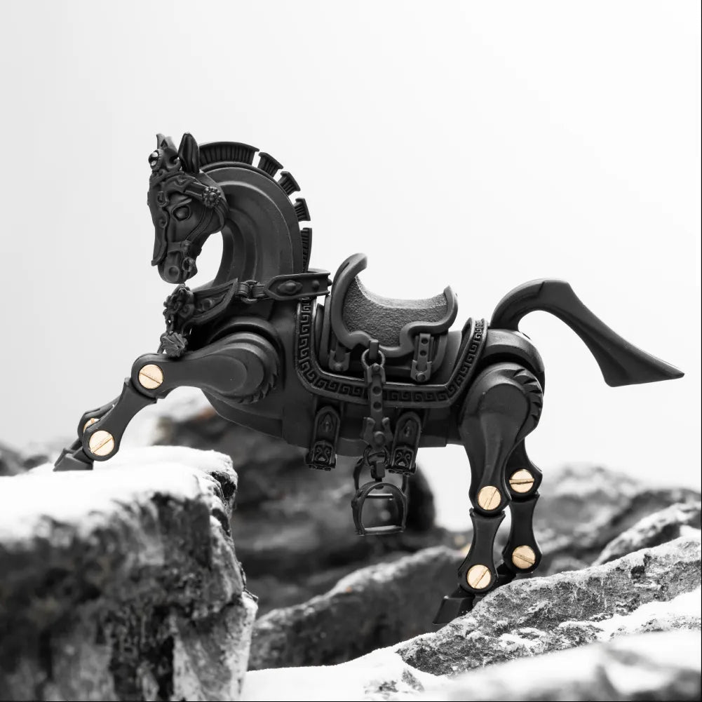 Heroic Steed figure posed among pale rocks