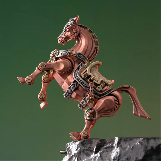 Heroic Steed figure rearing on a stone ledge