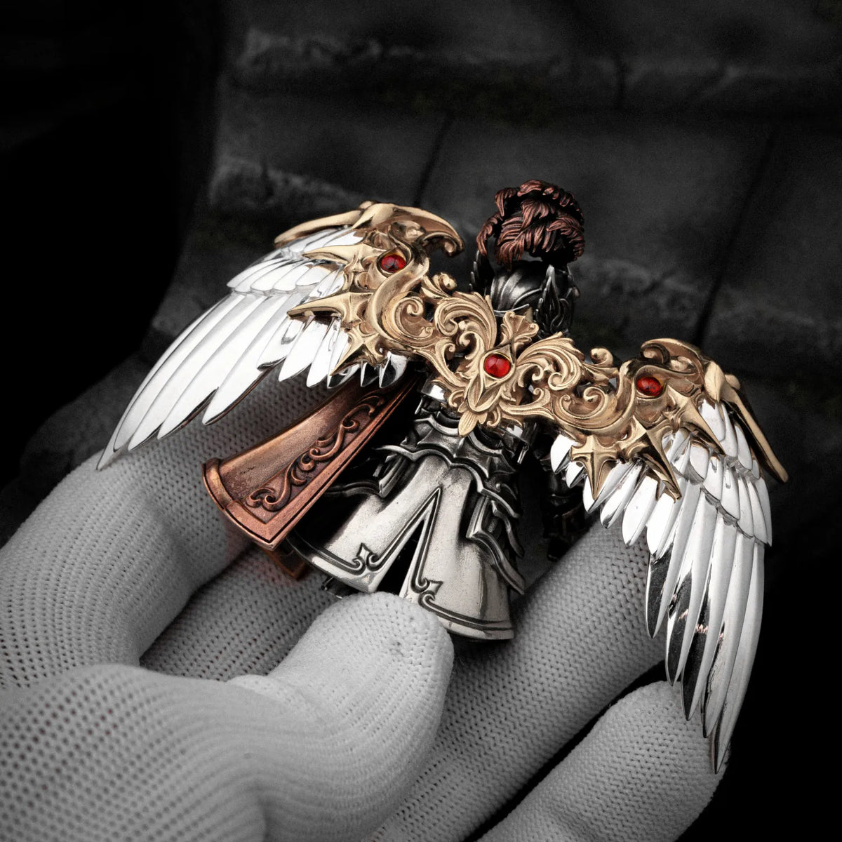 Customized Silver With 14K Gold Heaven_s Mantle Details 07