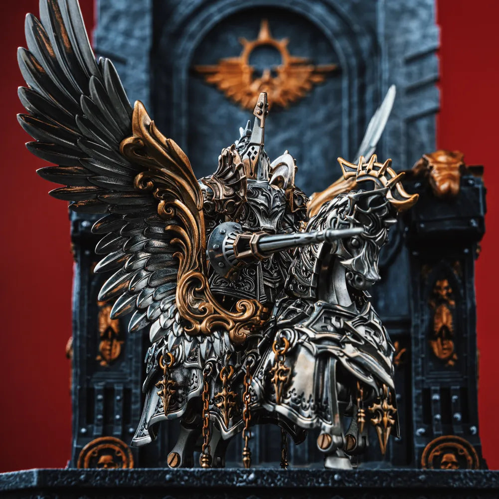 Armored rider mounted on a winged Heroic Steed
