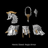 Heroic Steed Aegis Armor panels and ornaments arranged against black