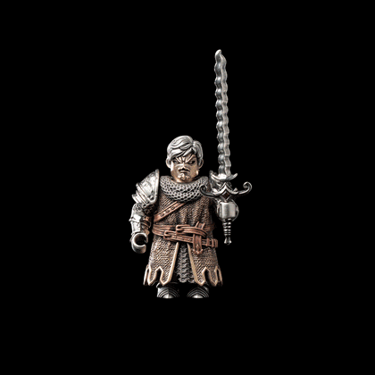 The Unnamed Medieval Infantry figure with a sword against black