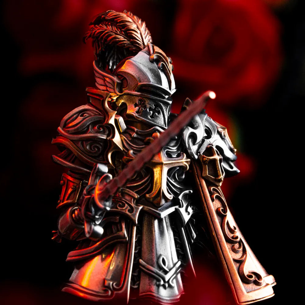 Close-up of the Crimson Templar helmet