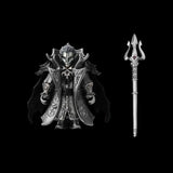 Crimson Vampire figure and trident against a black background