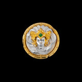 Aegis of Medusa shield against a black background