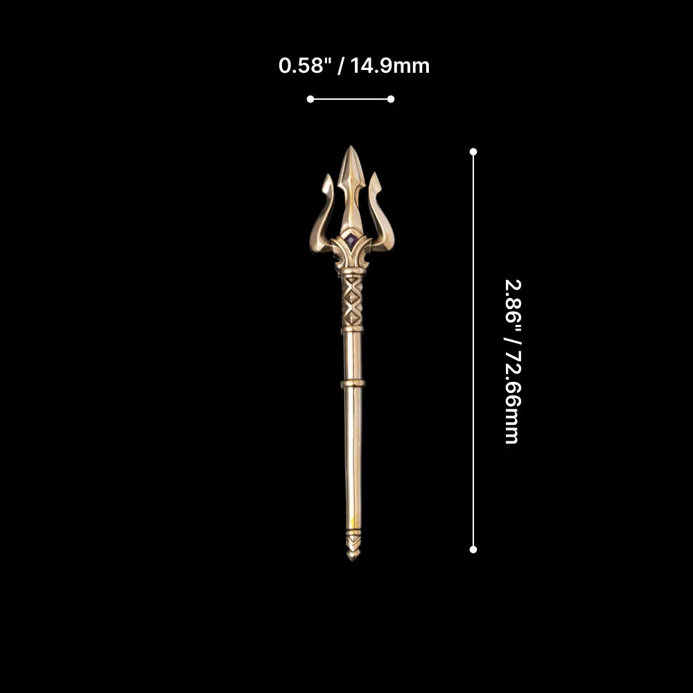 Demon Trident in Gold Vermeil - detail view 08