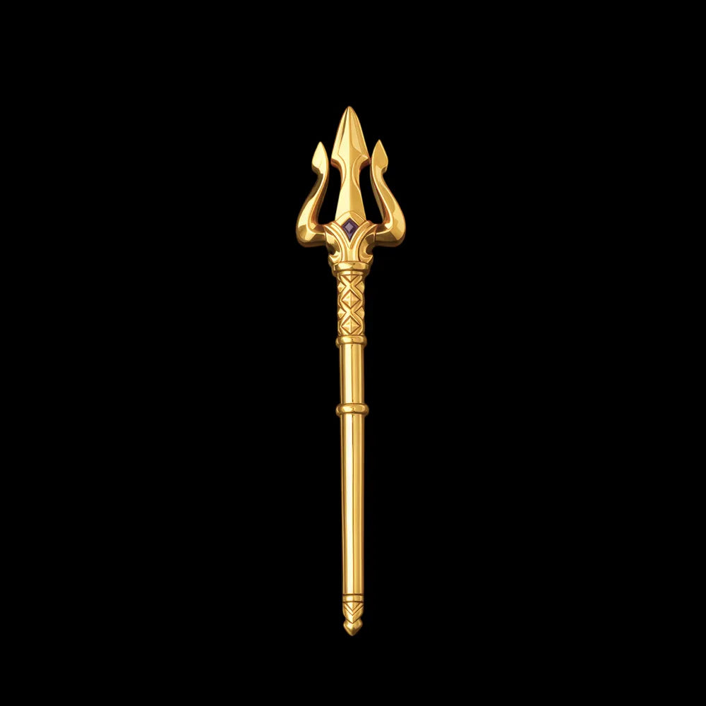 Demon Trident in Gold Vermeil - main view