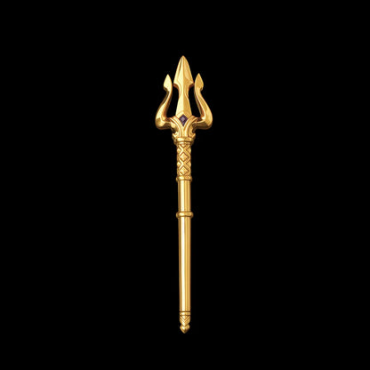 Demon Trident in Gold Vermeil - main view