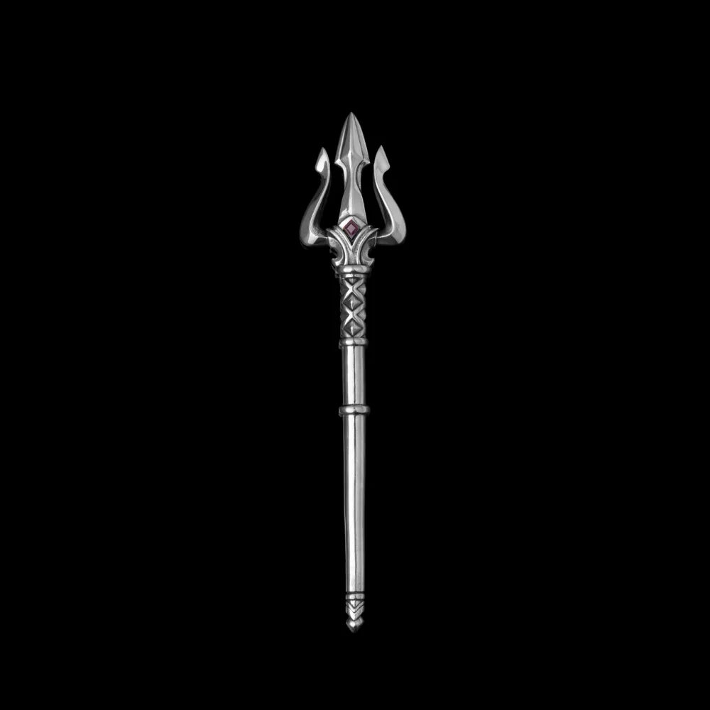 Demon Trident in Oxidized Silver - main view