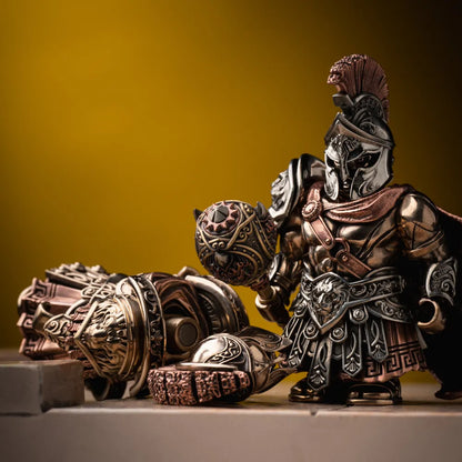 Fierce Tiger Shield in White Bronze and Brass - detail view 03