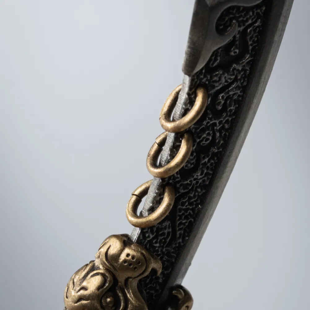 Fierce Tiger Shield in White Bronze and Brass - detail view 06