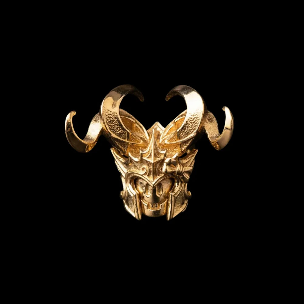Grin Demon Head in 18K Gold - detail view 01