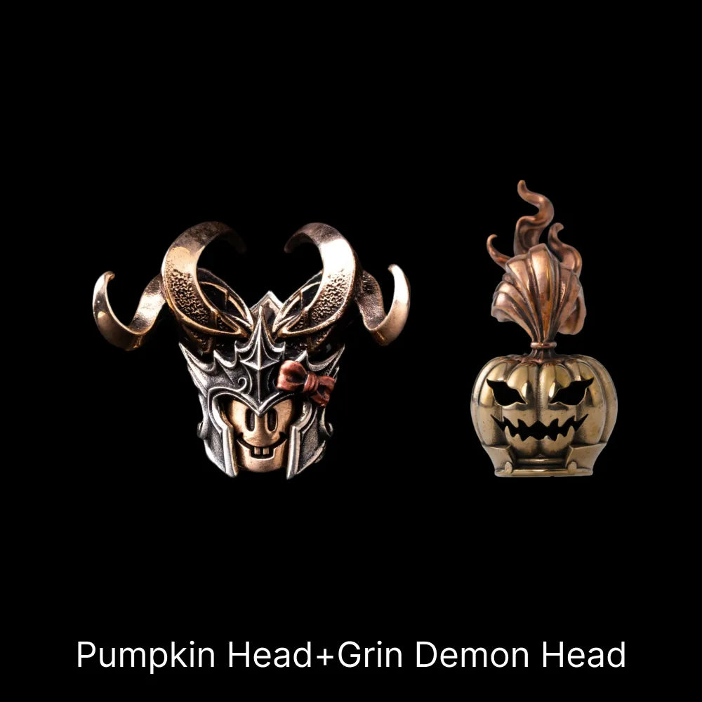 Grin Demon Head in Bronze, White Bronze and Copper - detail view 13