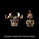 Grin Demon Head in Bronze, White Bronze and Copper - detail view 13