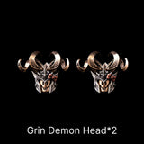 Grin Demon Head in Bronze, White Bronze and Copper - detail view 14