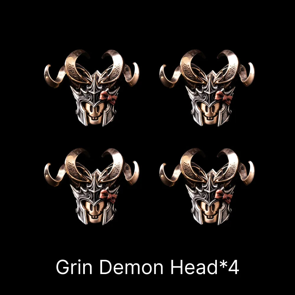 Grin Demon Head in Bronze, White Bronze and Copper - detail view 15