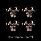 Grin Demon Head in Bronze, White Bronze and Copper - detail view 15