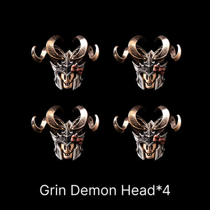 Grin Demon Head in Bronze, White Bronze and Copper - detail view 15