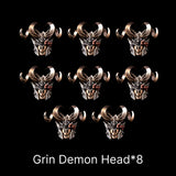 Grin Demon Head in Bronze, White Bronze and Copper - detail view 16