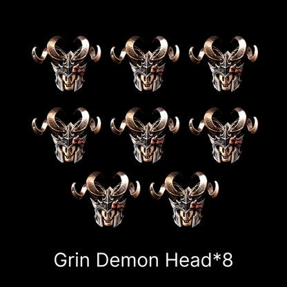 Grin Demon Head in Bronze, White Bronze and Copper - detail view 16