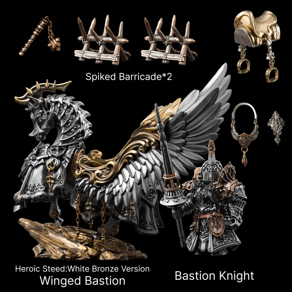 Heroic Steed Aegis Armor in White Bronze and Brass - detail view 25