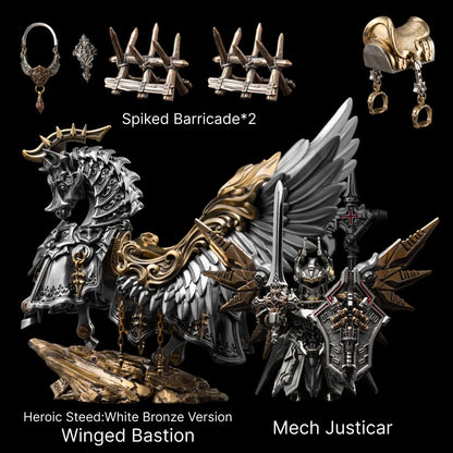 Heroic Steed Aegis Armor in White Bronze and Brass - detail view 26