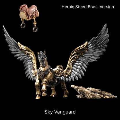 Heroic Steed Aegis Armor in White Bronze and Brass - detail view 29
