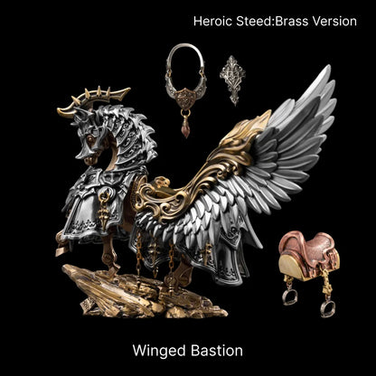 Heroic Steed Aegis Armor in White Bronze and Brass - detail view 30
