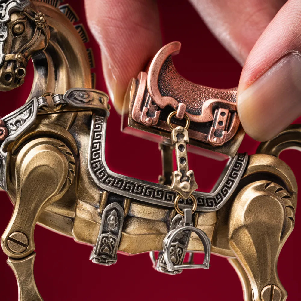 Heroic Steed in Brass, White Bronze and Copper - detail view 12