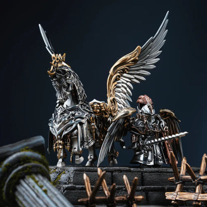 Heroic Steed Seraph Wings in White Bronze and Brass - detail view 09
