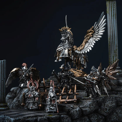Heroic Steed Seraph Wings in White Bronze and Brass - detail view 10