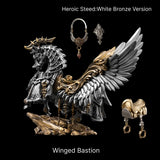 Heroic Steed Seraph Wings in White Bronze and Brass - detail view 25