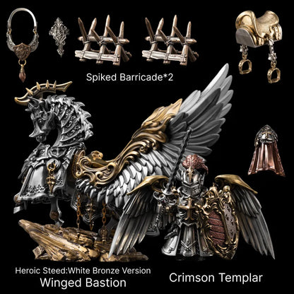 Heroic Steed Seraph Wings in White Bronze and Brass - detail view 26