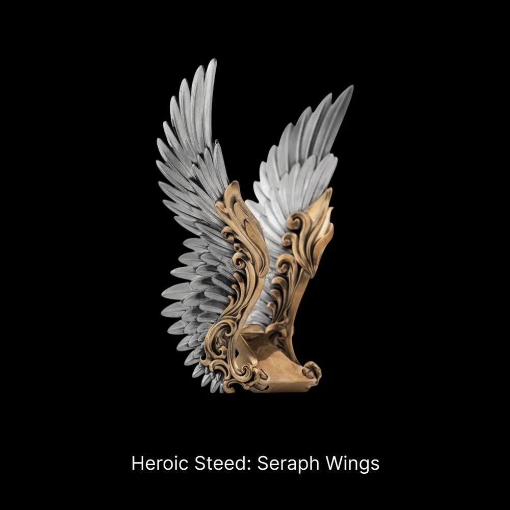 Heroic Steed Seraph Wings in White Bronze and Brass - main view