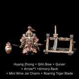 Huang Zhong - bronze copper white bronze with armory rack set