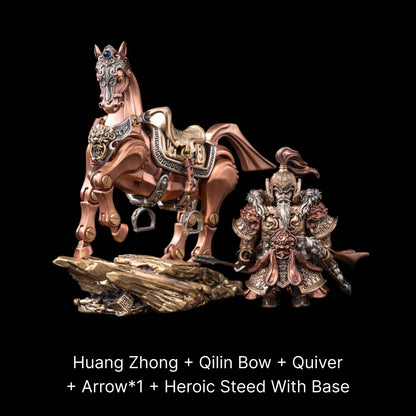Huang Zhong - bronze copper white bronze with heroic steed base