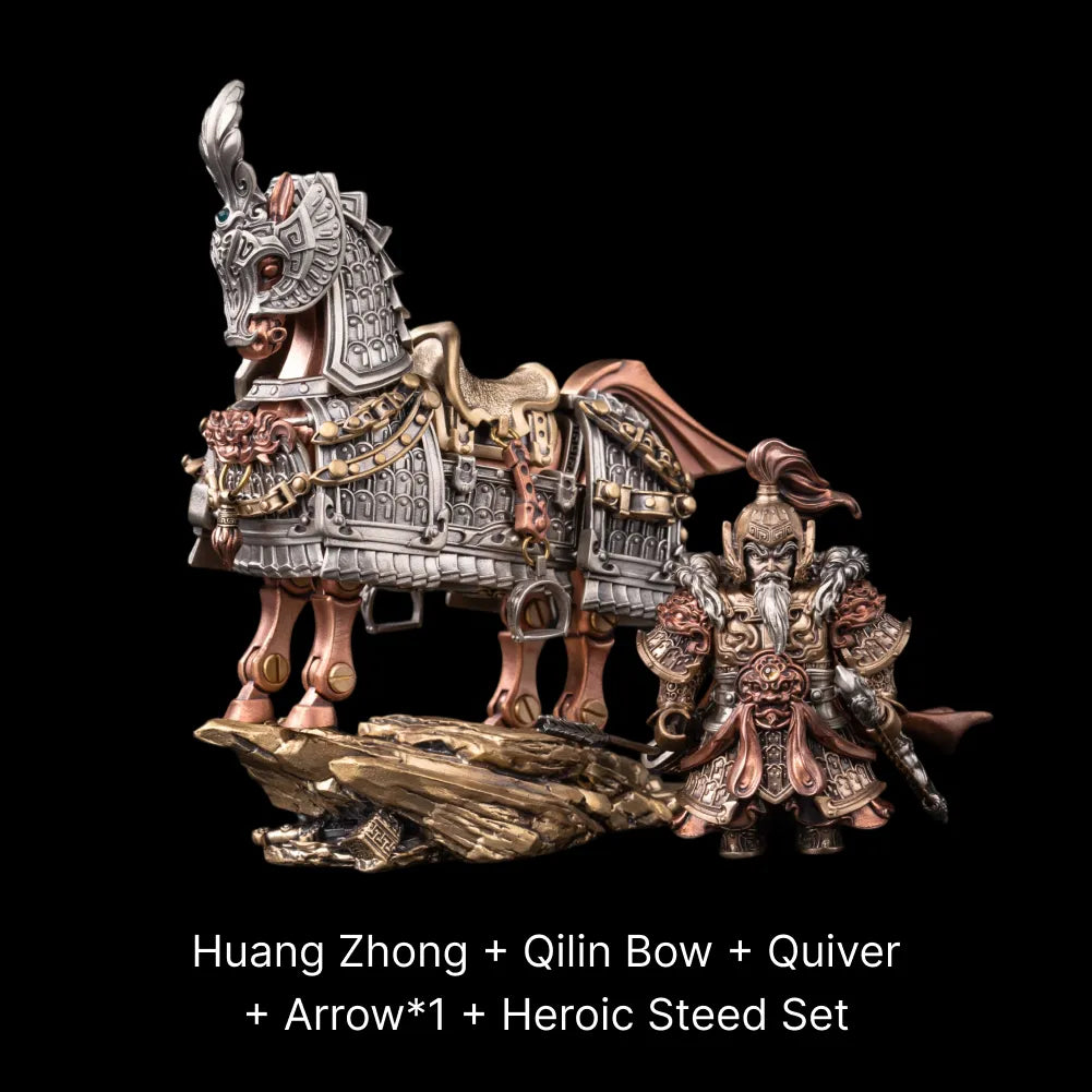 Huang Zhong - bronze copper white bronze with heroic steed full set