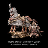 Huang Zhong - bronze copper white bronze with heroic steed full set