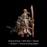 Huang Zhong - bronze copper white bronze with horse cutting saber