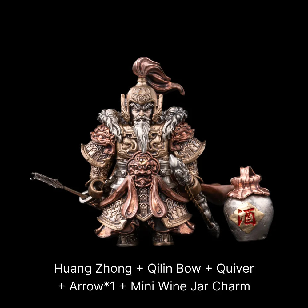 Huang Zhong - bronze copper white bronze with mini wine jar charm
