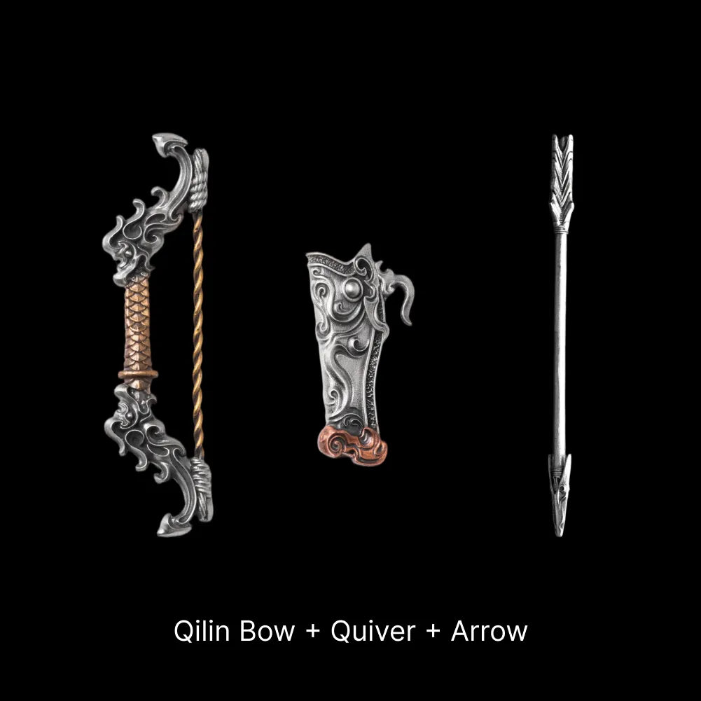 Huang Zhong - bronze white bronze qilin bow only