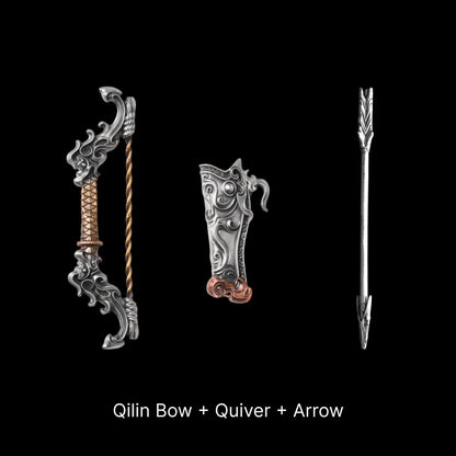 Huang Zhong - bronze white bronze qilin bow only