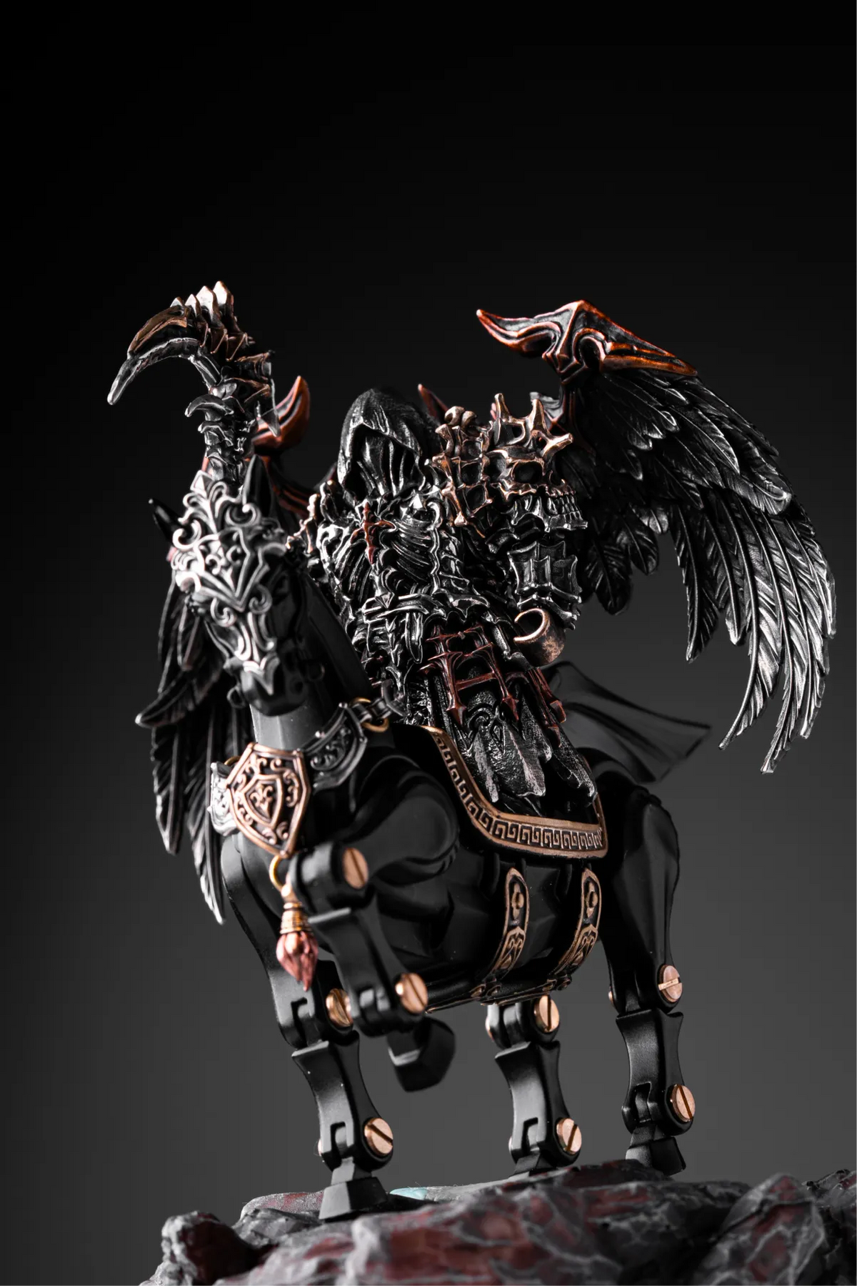 IRONDOM armored warrior riding a mechanical horse