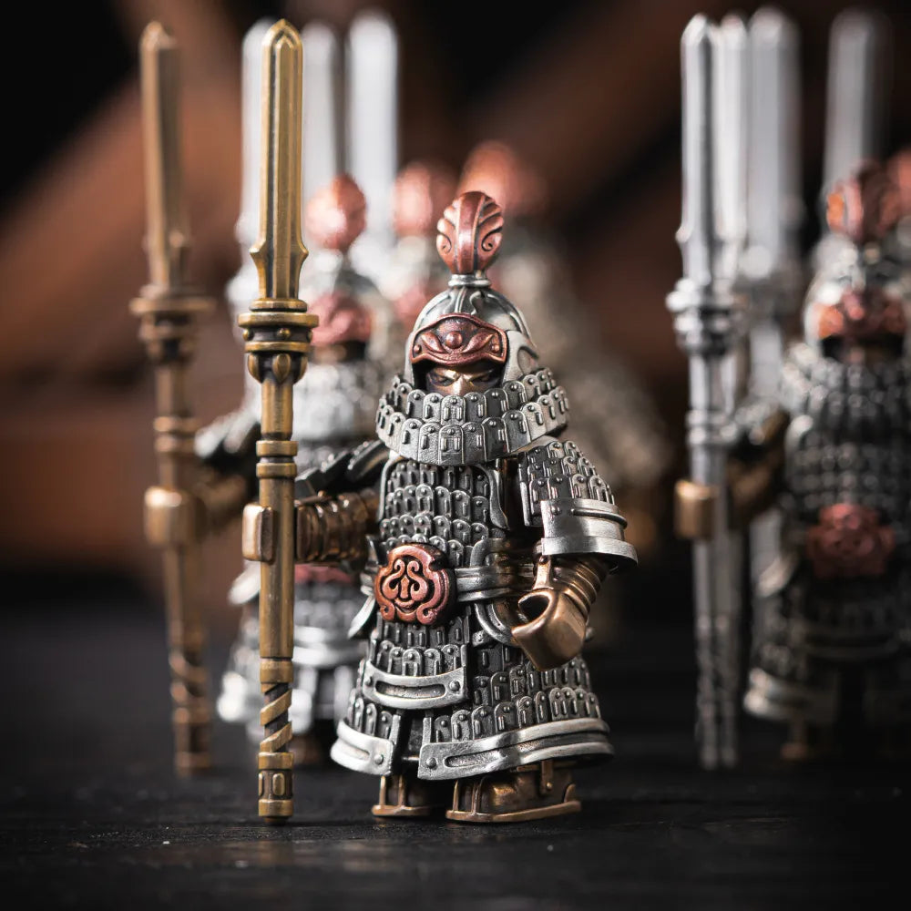 Jin Iron Soldier in White Bronze, Bronze and Copper - detail view 02